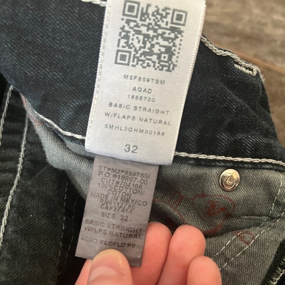 Authentic True Religion Jeans Basic Straight W/Flaps Natural rn#112790 ca#57414 - Picture 7 of 9